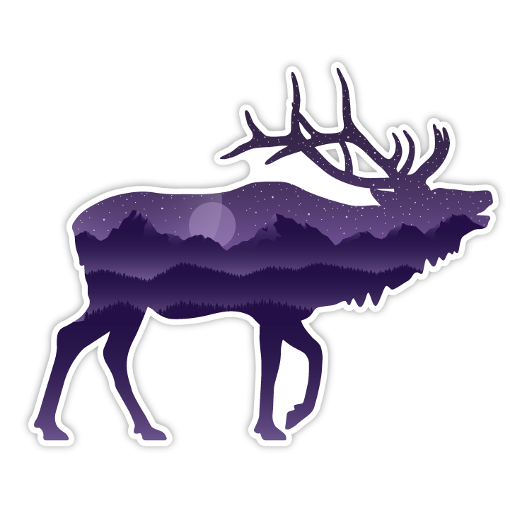 Midnight Elk Vinyl Sticker