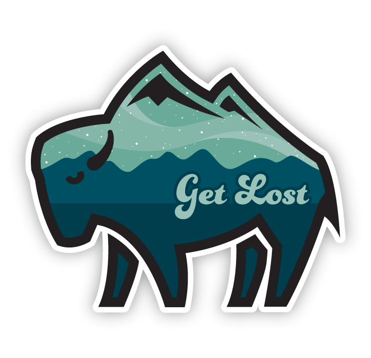 Get Lost Holographic Bison Sticker